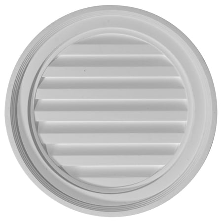 Ekena Millwork Round Gable Vent Louver, Functional, 18"W x 18"H x 1 1/8"P GVRO18F